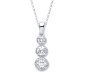 Three stone diamond trilogy pendant necklace - Pobjoy Diamonds