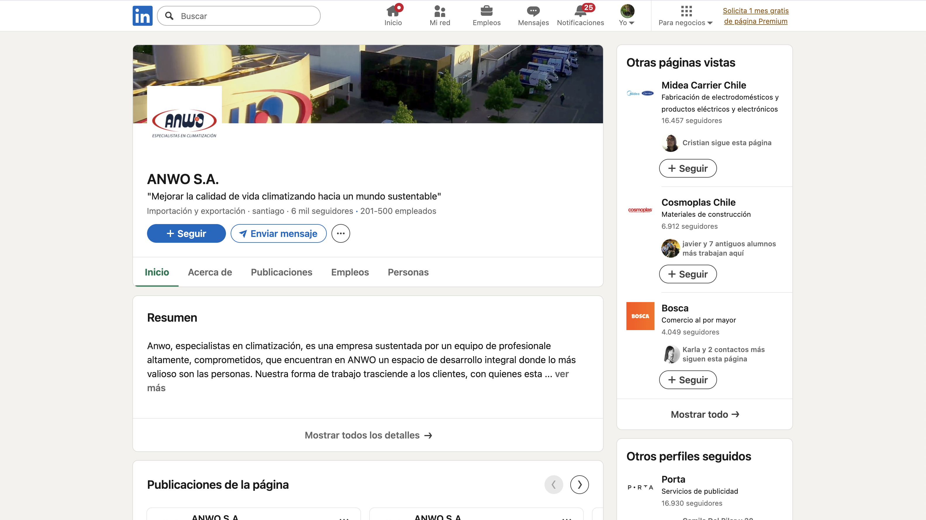 Publicaciones de capacitación ANWO en LinkedIn
