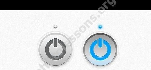 Кнопка для Фотошоп в PSD формате - Power (вкл.)