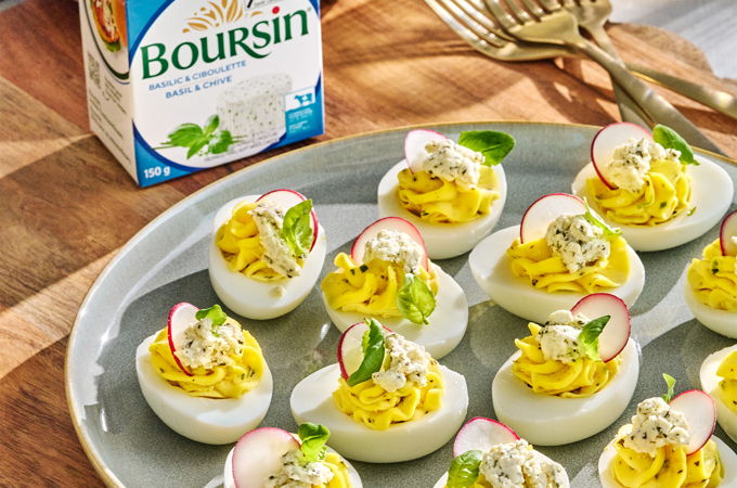 Cheese and Chive Devilled Eggs