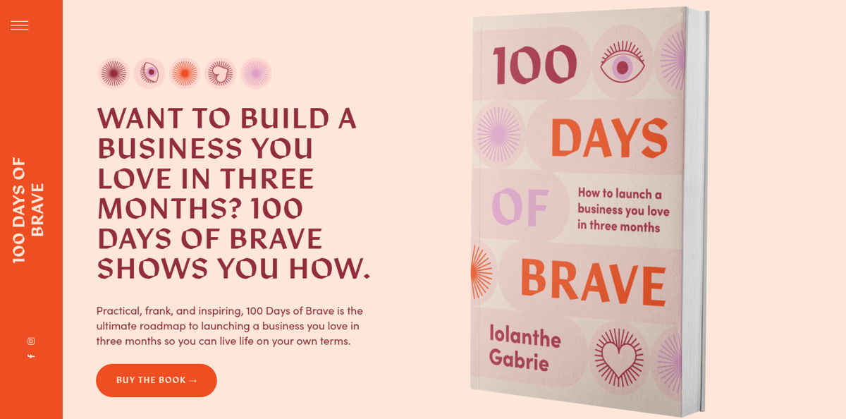 Screenshot of 100 Days of Brave, from the book websites collection.