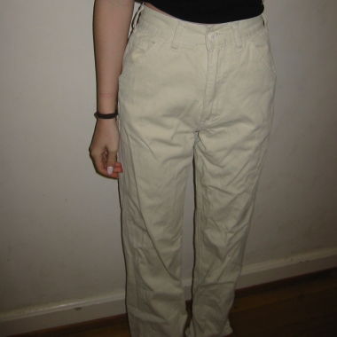 milky high-waist trousers 