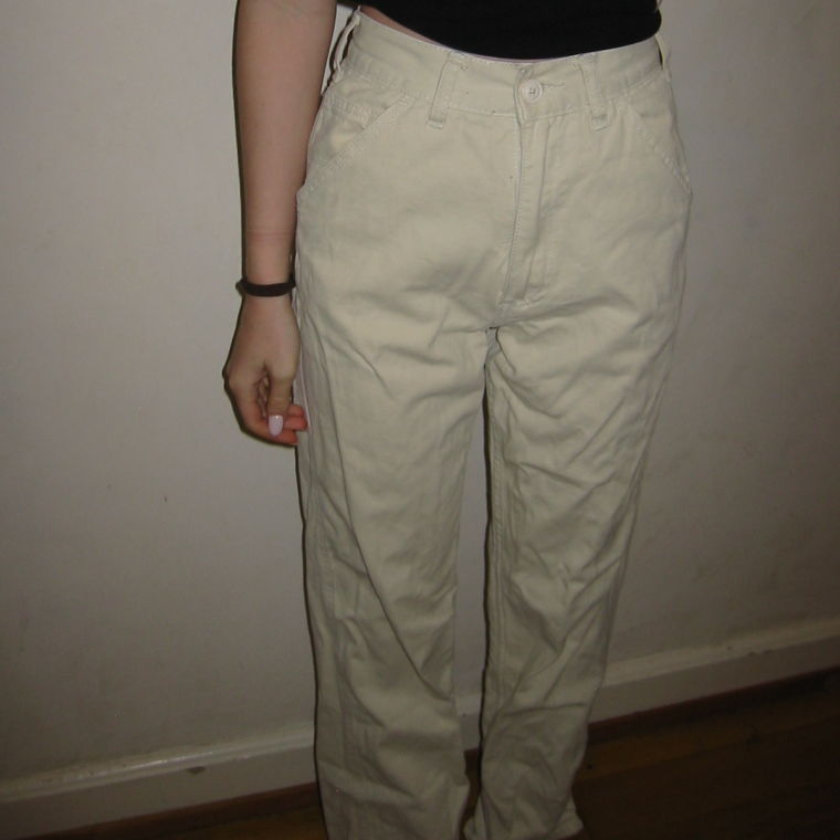 milky high-waist trousers 