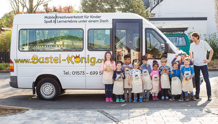 bastel könig bus und kinder