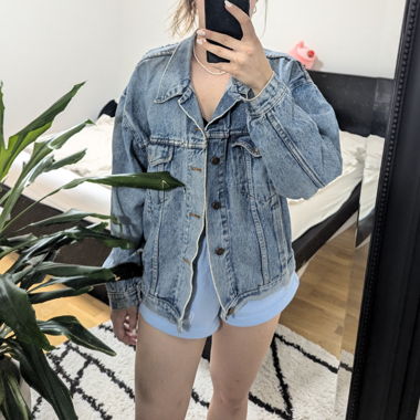 oversized vintage jeans jacke