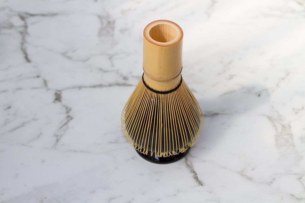 How to dry and store a bamboo matcha whisk on a ceramic whisk holder