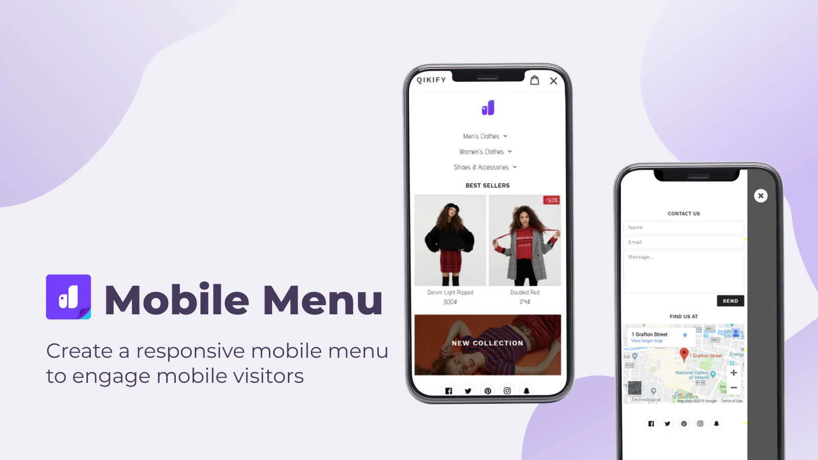 Qikify Mobile Menu, Navigation