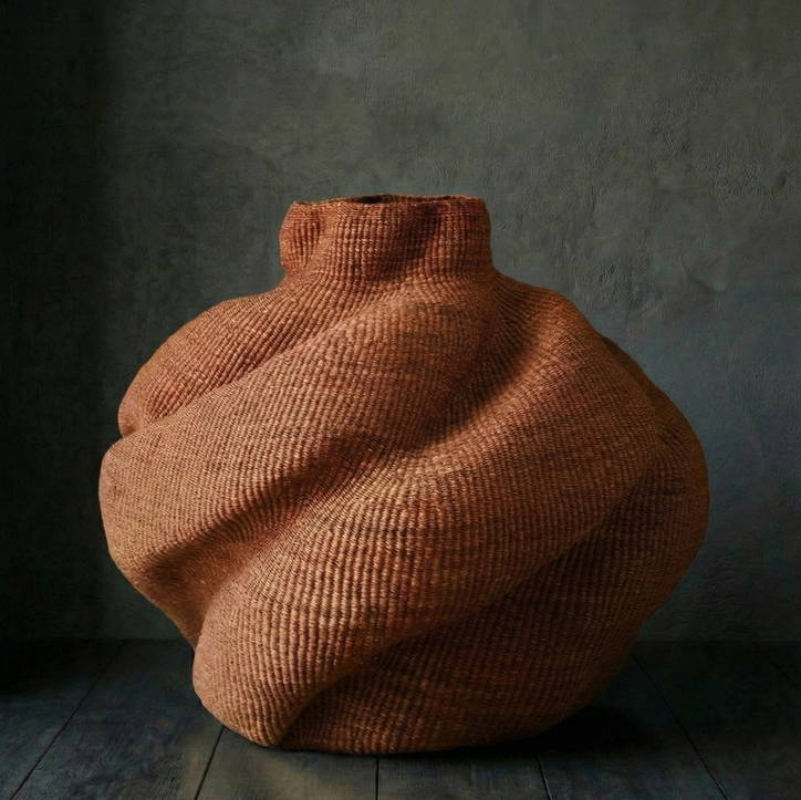 Handmade and woven african decor wave basket