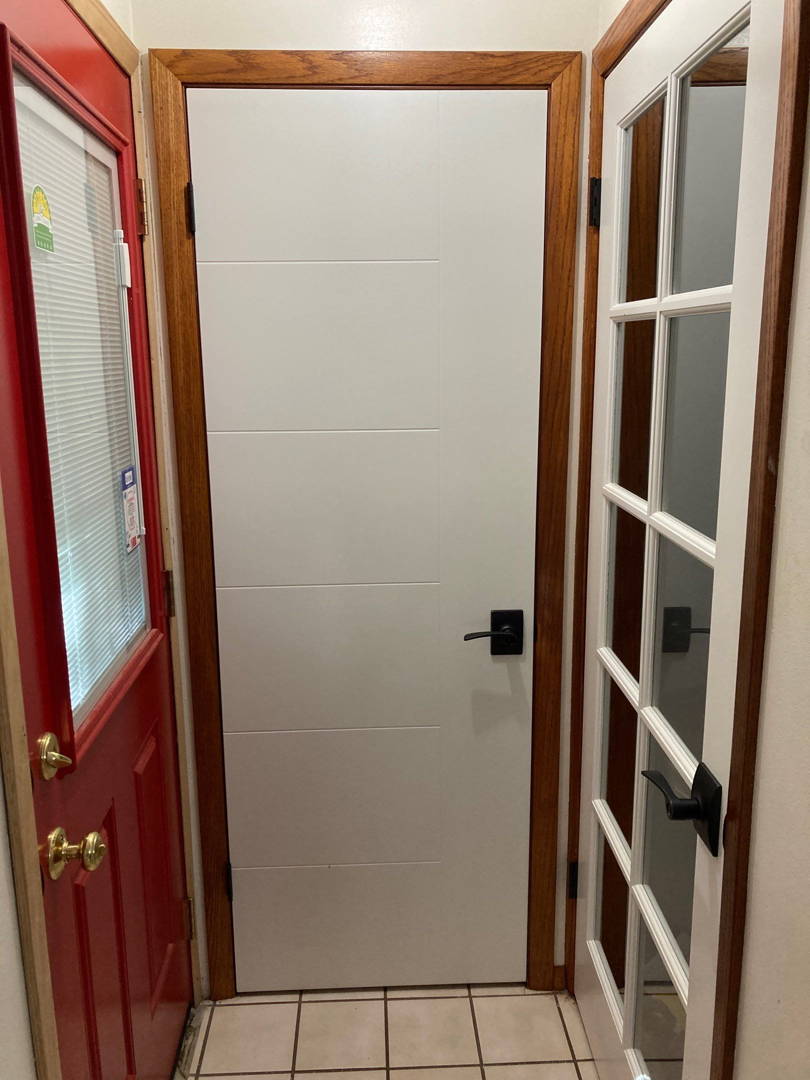 Interior door in a room