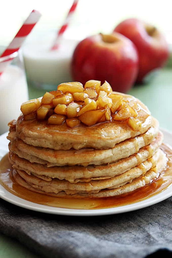 Photo of  Caramelized Apple Spice Pancakes with Maple Butter 