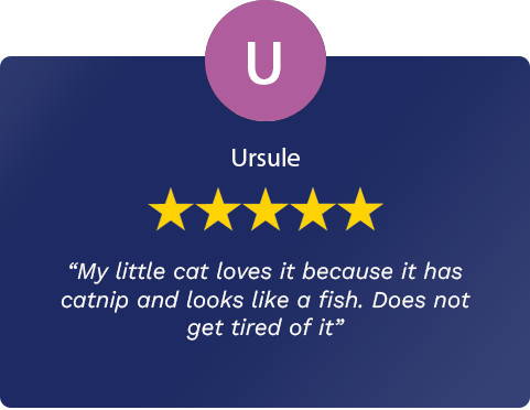 My little cat loves it because it has catnip and looks like a fish. Does not get tired of it!  - Ursule