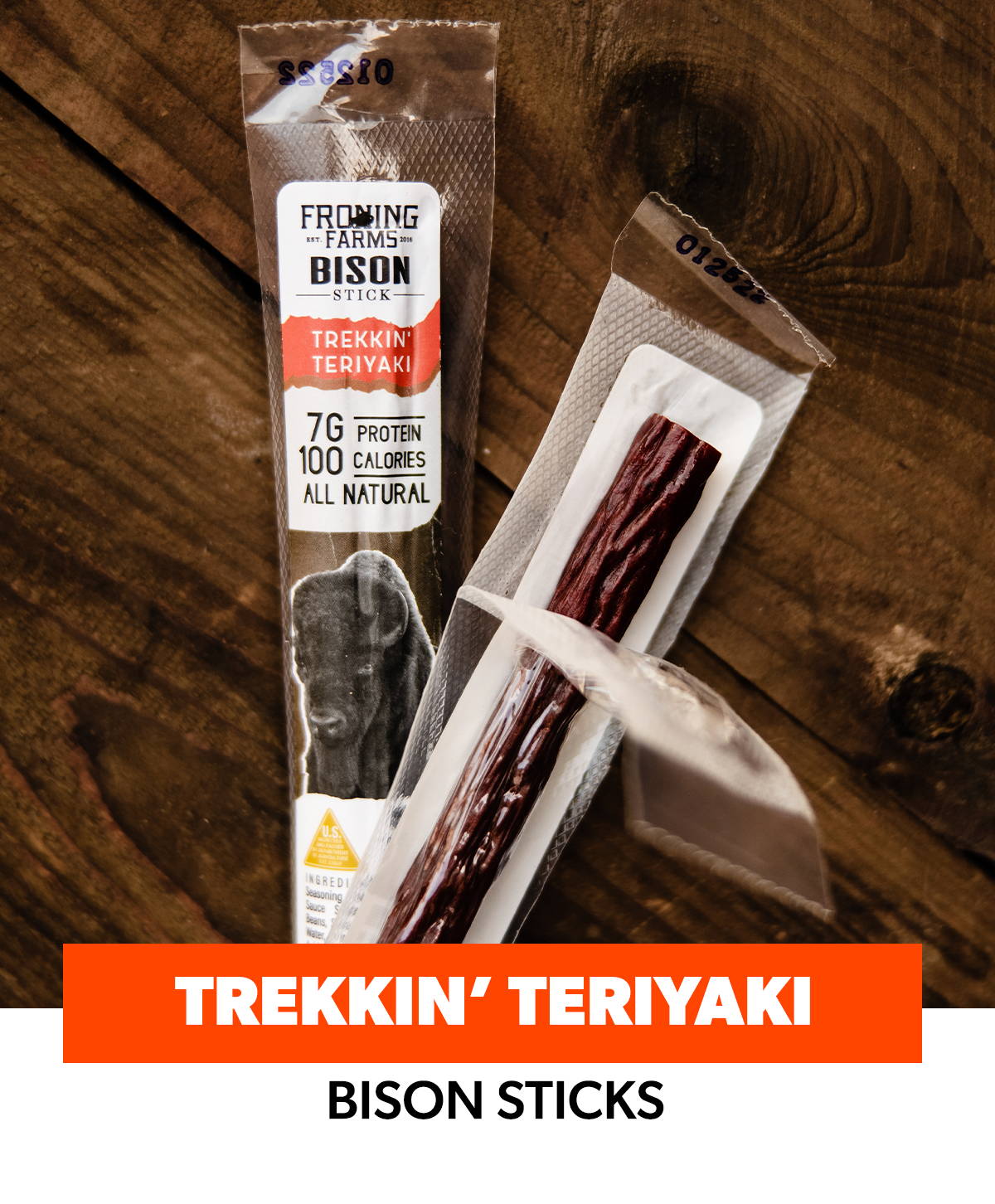 Froning Farms Bison Sticks Trekkin' Teriyaki Flavor