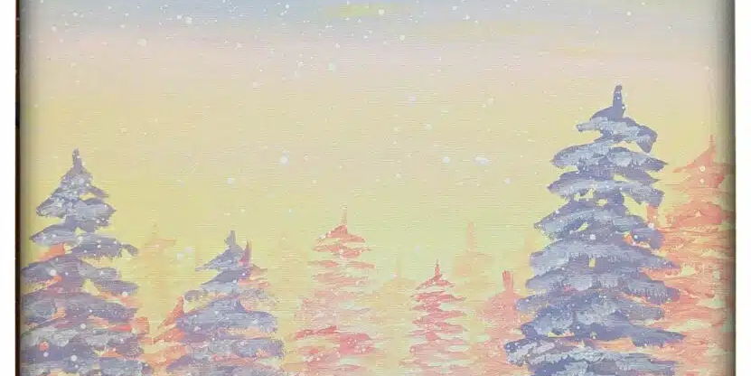 " Snowy Sunrise - Painting Class! promotional image