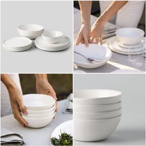 Base Dinnerware Set - White Speckled