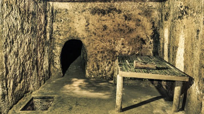 Cleverly designed traps and obstacles, like bamboo spike pits, defended the Cu Chi Tunnels