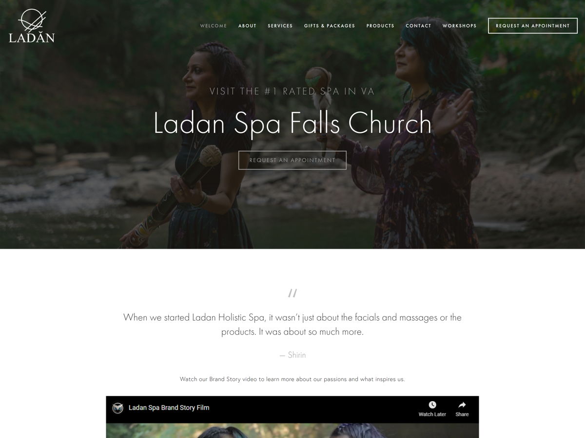 Screenshot of Ladan Spa, from the spa websites collection.