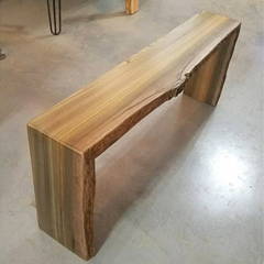 wooden waterfall bench