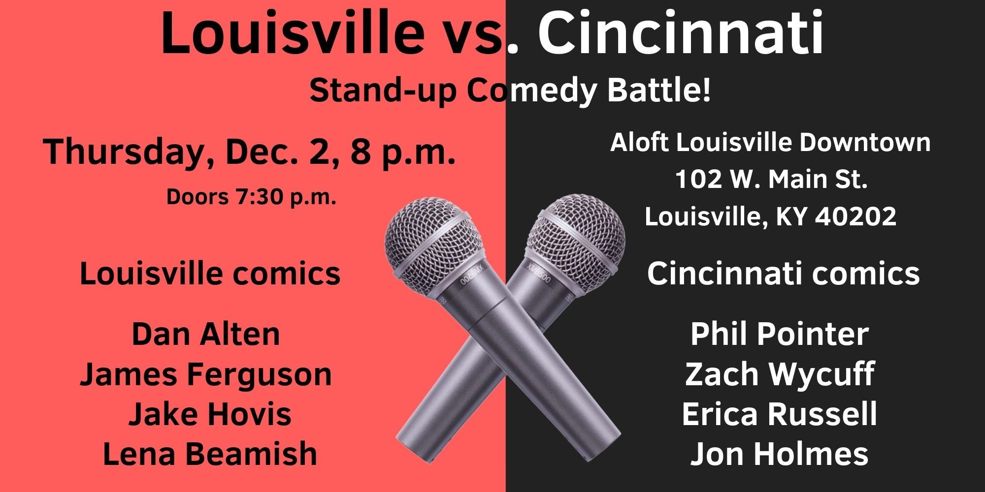 Louisville vs. Cincinnati Comedy Battle promotional image