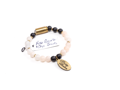 Sassy Stretch Bracelet 6, Rose Quartz & Onyx Beads