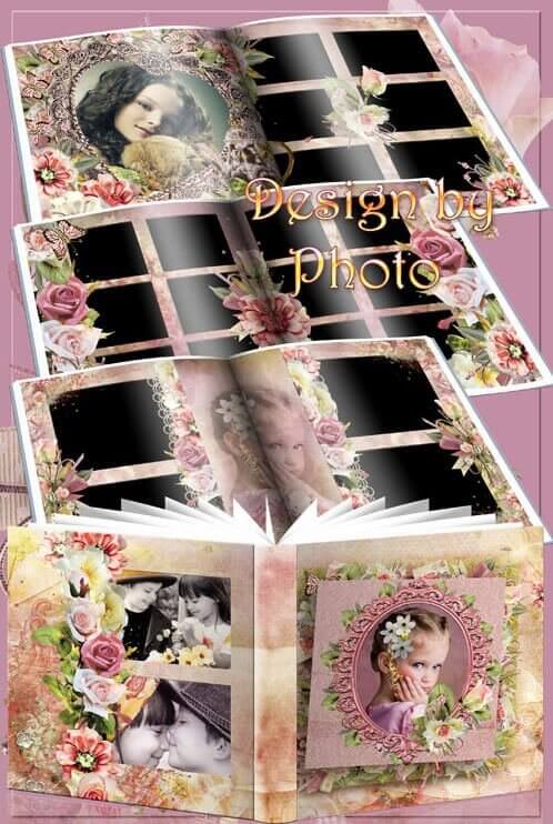 Винтажная фотокнига в изысканном стиле для Фотошоп