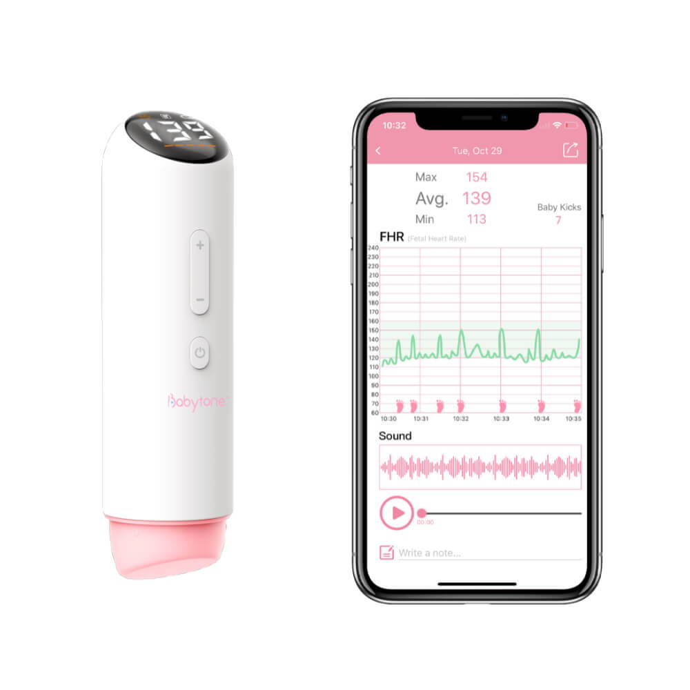 スマート胎児心臓ドップラー - 自宅でアプリ経由で赤ちゃんの心拍を記録＆共有 – Wellue