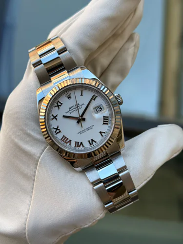 Rolex Datejust White Dial Roman Numerals Oyster Bracelet