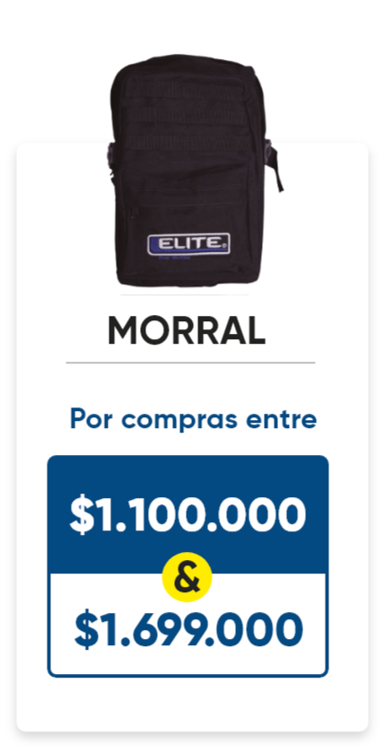 Llevate un morral por compras entre 1.000.000 y 1.599.000 