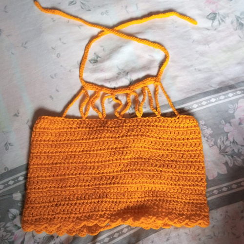 Haakpatroon V-haltertop, Haakbralettetop, Haaktop, Haakpatroon