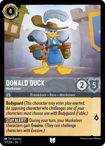 Donald Duck card from Disney's Lorcana: The First Chapter.
