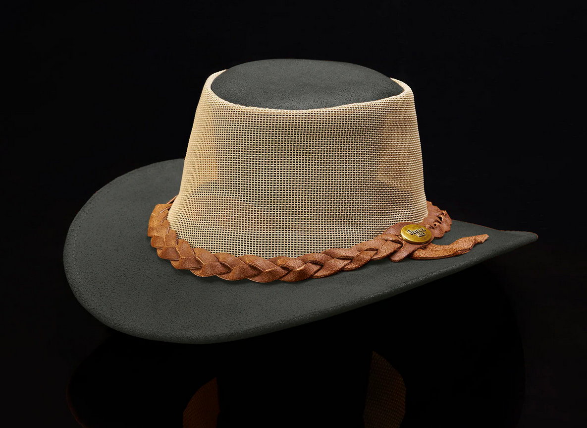 Outback Canvas Mesh Hat Black - Image 4