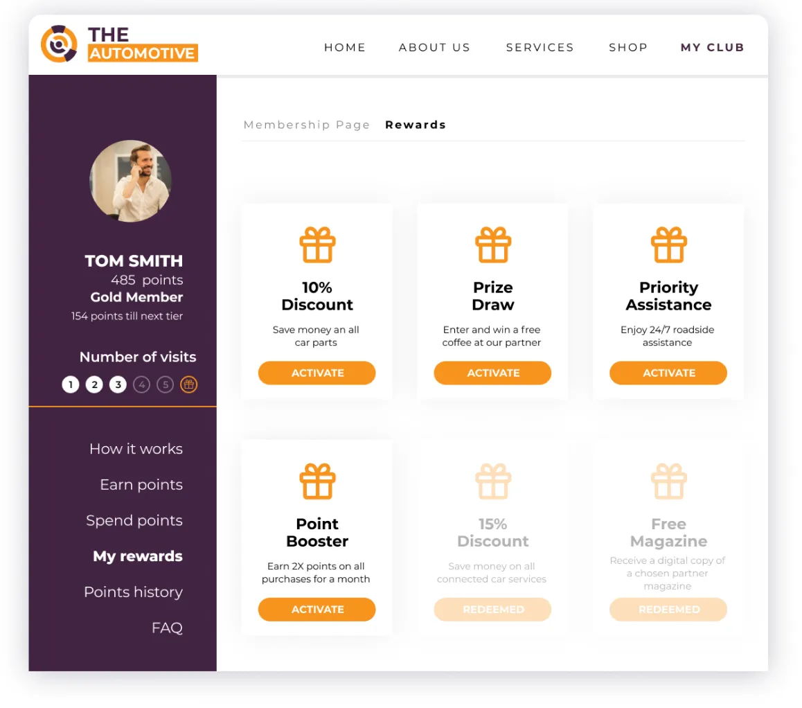 Use points to enhance customer loyalty