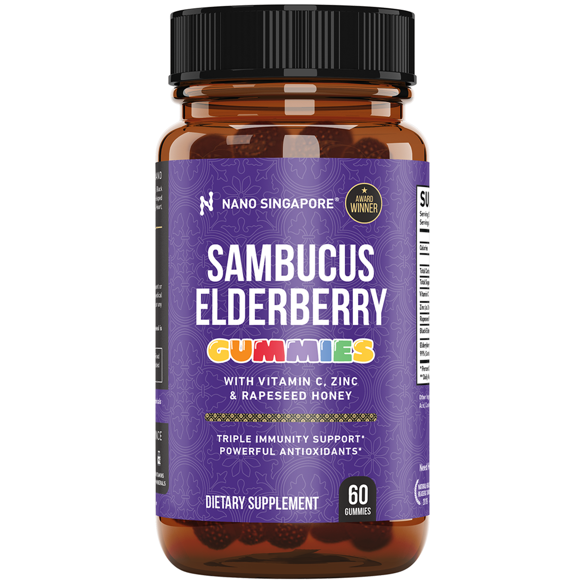 a bottle of the best elderberry gummy supplement compared to other brands
