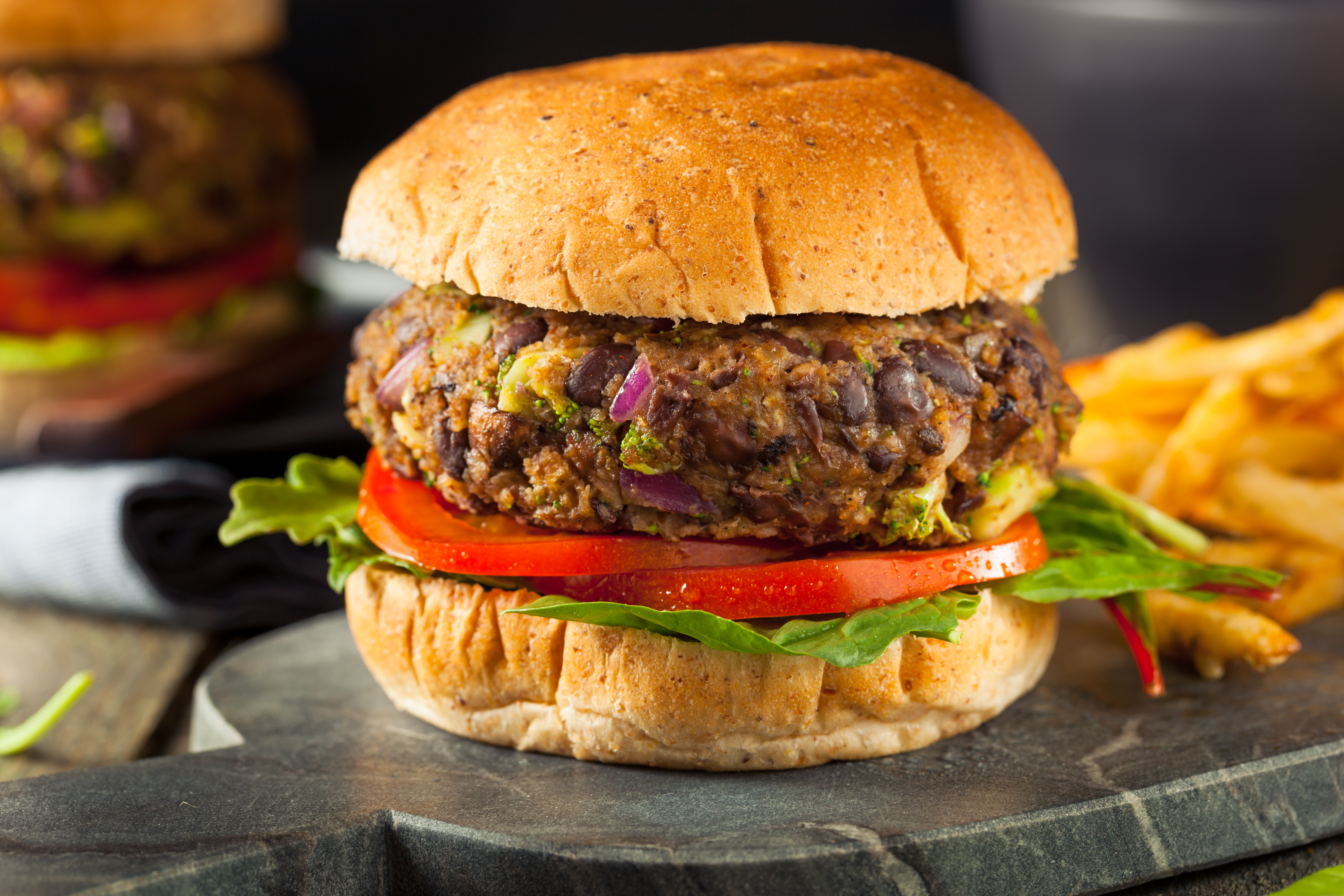 Loaded Black Bean Burger with Oven Fries | Prefare Meals