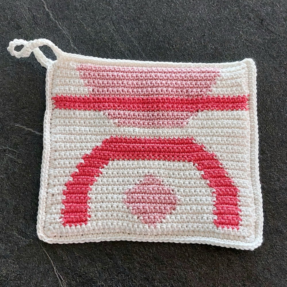 Haakpatroon abstracte pannenlappen