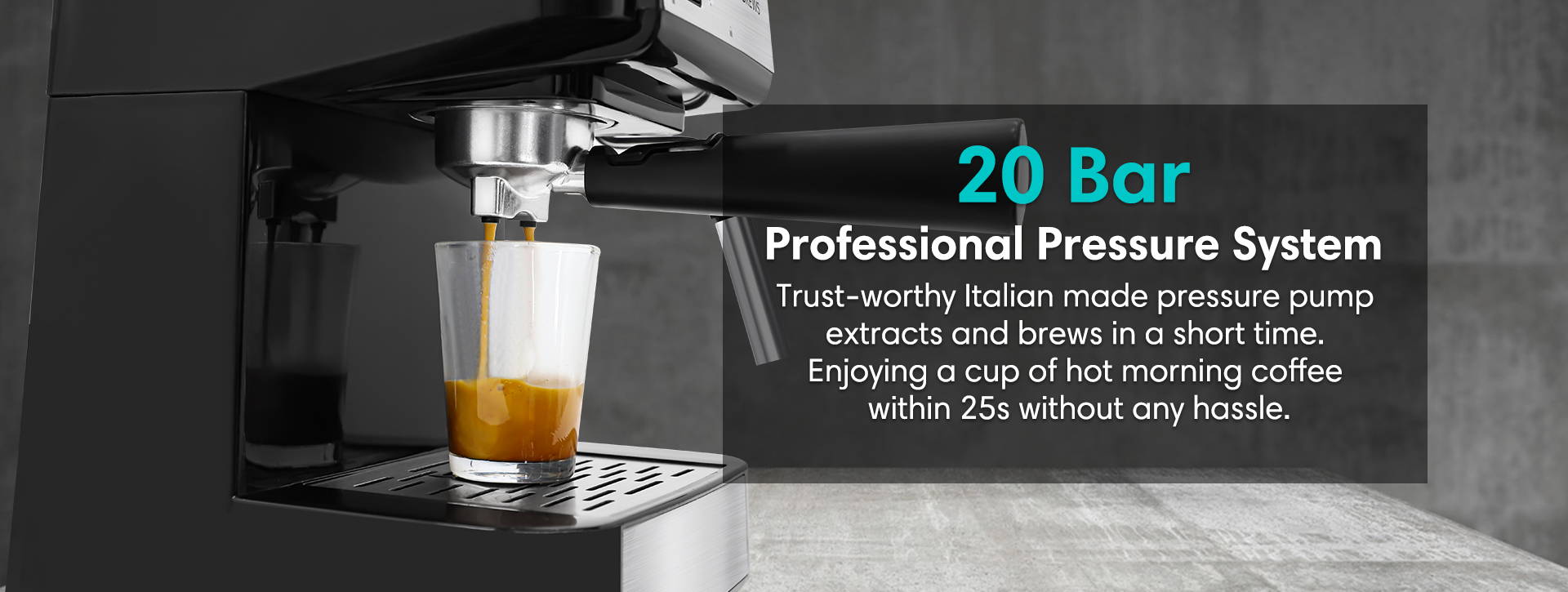 Casabrews CM1699 Professional 20 Bar Espresso Machine with Milk Frother Wand