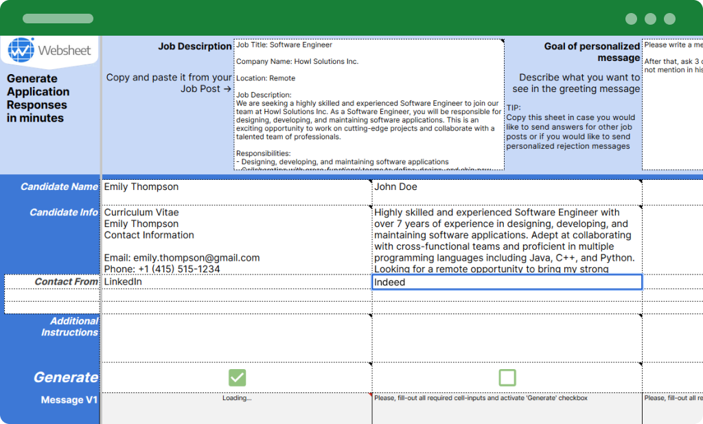 Filling Job Post information