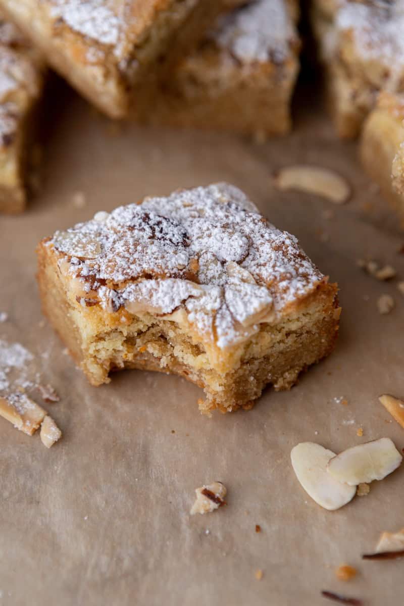 Almond Croissant Blondies Recipe with Frangipane - Lifestyle of a Foodie