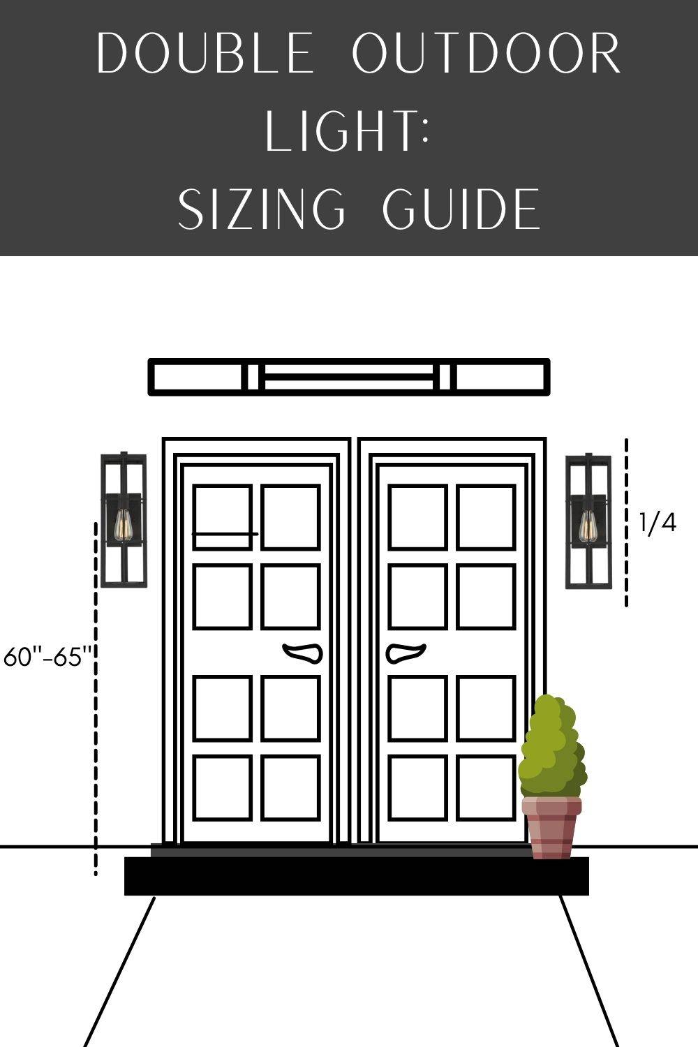 A diagram of a door with a plant