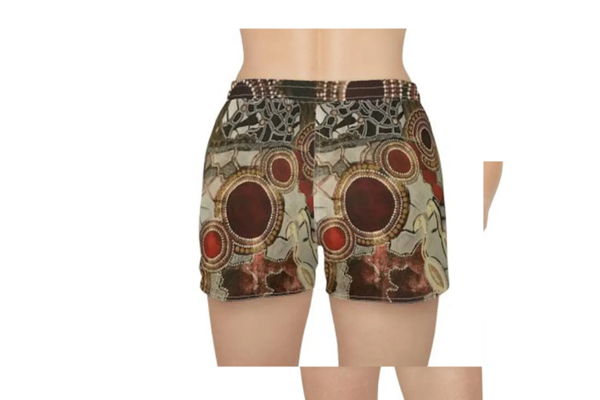 Abstract Earth Tones Mosaic women's shorts | all-over print - Image 5