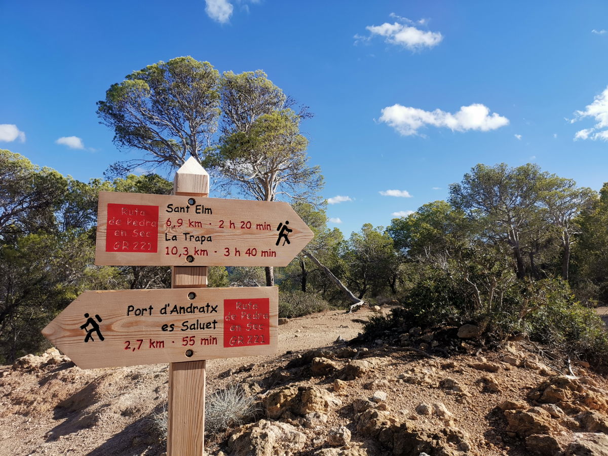 Wegweiser auf unserer Mallorca Wandertour