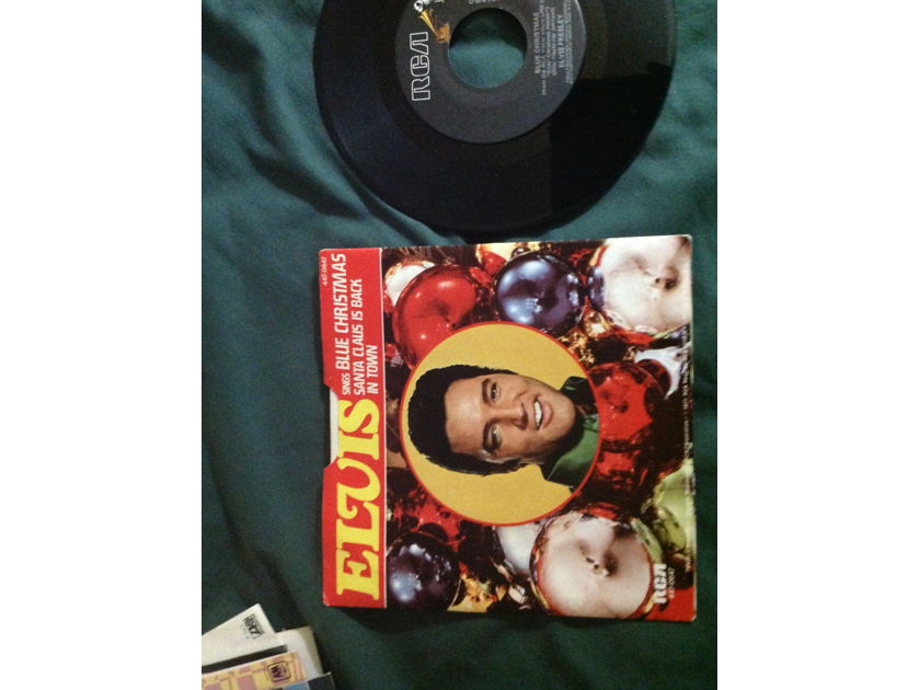 Elvis Presley - Blue Christmas/Santa Claus Is Back In Town RCA Records 45 Single With Picture Sleeve Vinyl NM