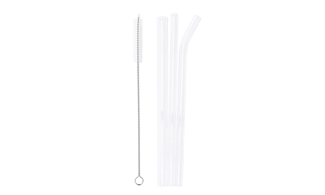 REUSABLE GLASS STRAWS (4-PIECE SET)
