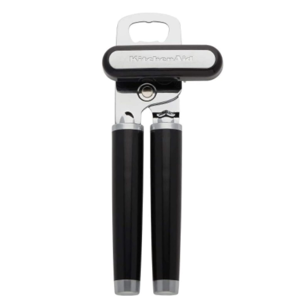 KitchenAid Classic Multifunction Can Opener and Bottle Opener Easy to Use, Razor Sharp Stainless Steel Cutting Wheel, Soft Ergonomic Handles, Black