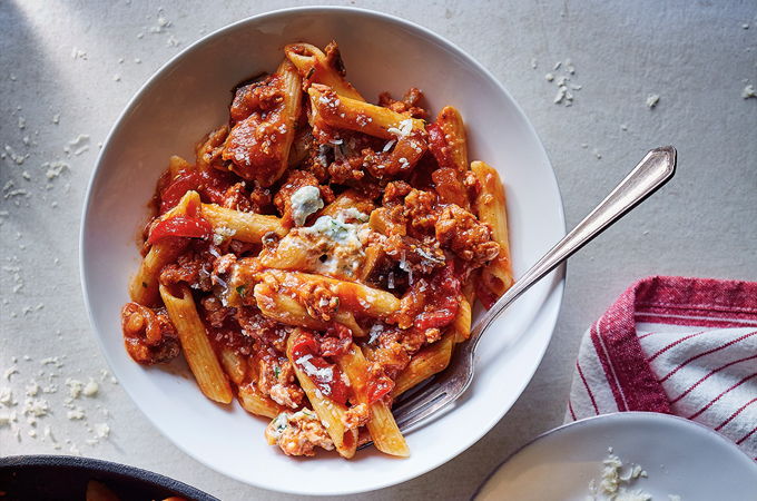 Sausage and Eggplant Penne