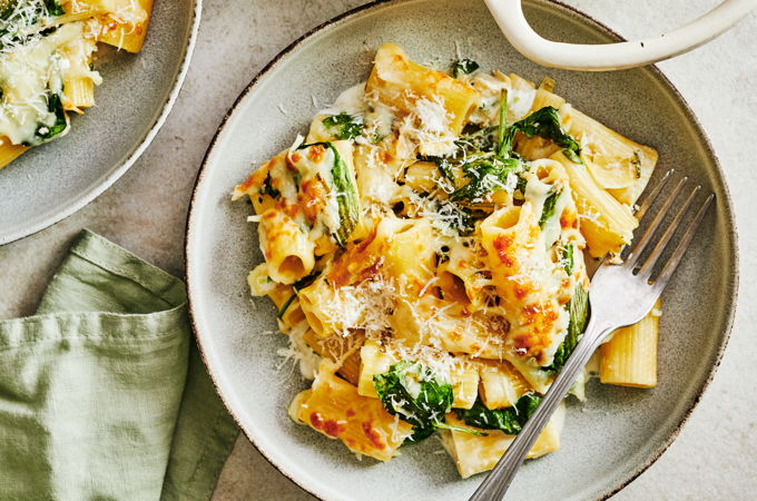 Rigatonis « trempette aux artichauts »