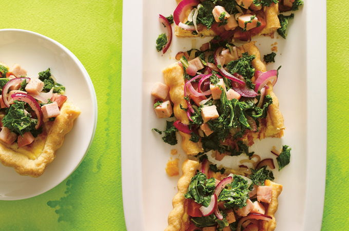 Ham and Kale Onion Tart