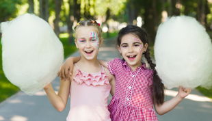 kinderschminken und zuckerwatte
