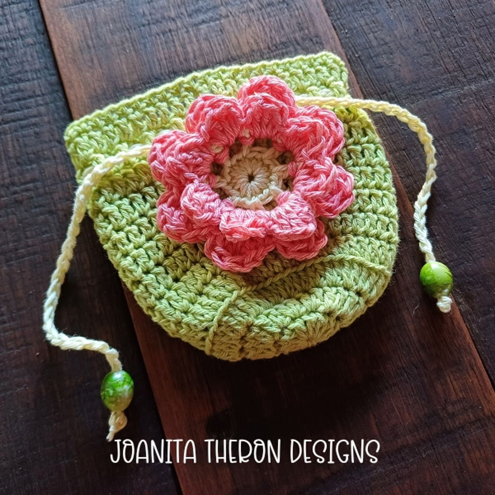 Small Crochet Flower Gift Bag