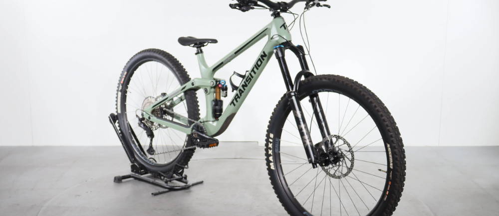 a Transition mountain bike on display for sale