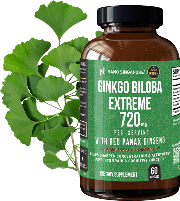 a bottle of ginkgo supplement